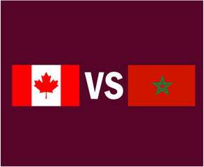 Canada And Morocco Flag Emblem Symbol Design North America And Africa football Final Vector North American And African Countries Football Teams Illustration