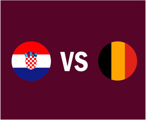 Croatia And Belgium Flag Symbol Design Europe football Final Vector European Countries Football Teams Illustration