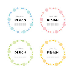 水玉　円　キラキラ　フレーム  セット