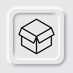 Box simple icon vector. Flat design. Neumorphism design.ai
