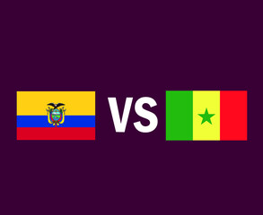 Ecuador And Senegal Flag Emblem Symbol Design Latin America And Africa football Final Vector Latin American And African Countries Football Teams Illustration