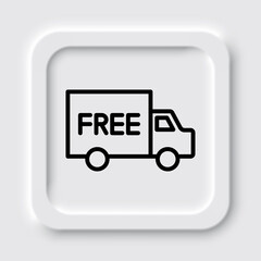 Free delivery simple icon vector. Flat design. Neumorphism design.ai