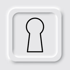 Keyhole simple icon vector. Flat design. Neumorphism design.ai