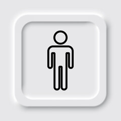 Man simple icon vector. Flat design. Neumorphism design.ai