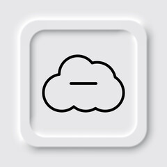 Remove, cloud simple icon vector. Flat design. Neumorphism design.ai