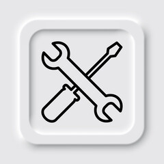 Repair simple icon vector. Flat design. Neumorphism design.ai