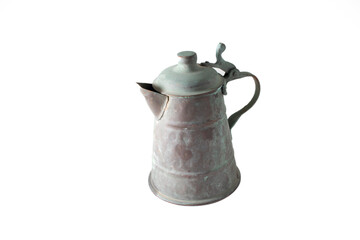 oxidized old copper jug