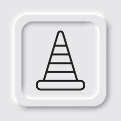 Traffic cone simple icon vector. Flat design. Neumorphism design.ai