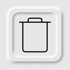 Trash simple icon vector. Flat design. Neumorphism design.ai