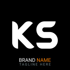 Ks Letter Logo design. black background.