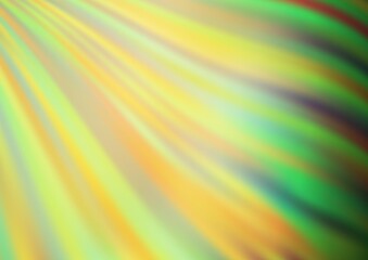 Light Green, Yellow vector background with bent ribbons.