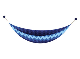 Hammock colorful. Summer recreation, relaxing, sleeping or resting accessory. Hanging fabric rope swinging. Modern relax decoration