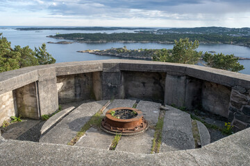 Kristiansand, Norway - May 28, 2022: Fort Odderoya, built 1667-1914, played a major role in battle...