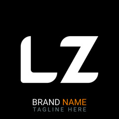 Lz Letter Logo design. black background.