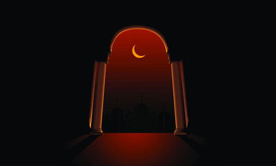 Background happy al adha mubarok mosque celebration template black blank space copy space