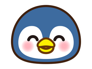 笑顔のペンギンの顔アイコンイラスト素材
