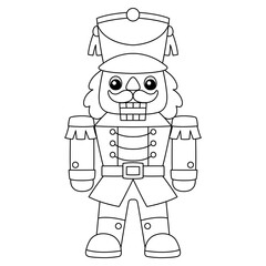 Christmas Nutcracker Isolated Coloring Page