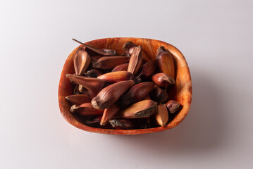 .typical foods of festa junina brazilian isolated on white background. Pinhão