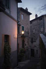 Italian village at night