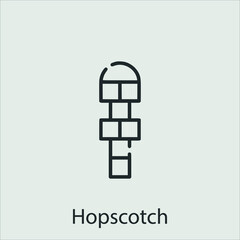 hopscotch icon vector icon.Editable stroke.linear style sign for use web design and mobile apps,logo.Symbol illustration.Pixel vector graphics - Vector