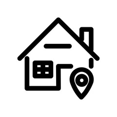 house location marker pin property real estate line icon - obrazy, fototapety, plakaty