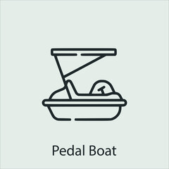 pedal boat icon vector icon.Editable stroke.linear style sign for use web design and mobile apps,logo.Symbol illustration.Pixel vector graphics - Vector