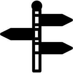 direction directions orientation post signs solid icon - obrazy, fototapety, plakaty