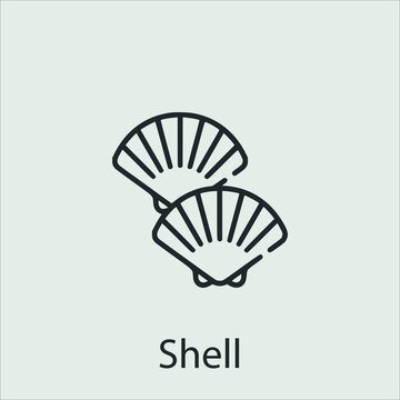 shell icon vector icon.Editable stroke.linear style sign for use web design and mobile apps,logo.Symbol illustration.Pixel vector graphics - Vector