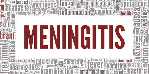 Meningitis word cloud conceptual design isolated on white background.