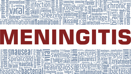 Meningitis word cloud conceptual design isolated on white background.