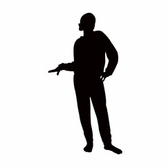 a young woman standing body silhouette vector
