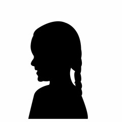 a girl head silhouette vector