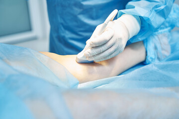 Ultrasound diagnostic performed by professional medical worker
