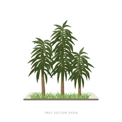 Obraz premium Row of small trees vector illustration on white background