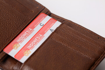 Yogyakarta, Indonesia - June 14, 2022 : Indonesian driving license in a pocket or wallet