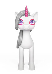 unicorn cartoon in white background