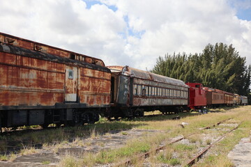 Fototapeta na wymiar abandoned train