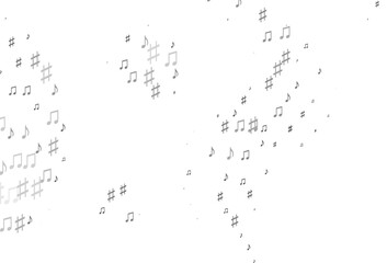 Light Silver, Gray vector backdrop with music notes.