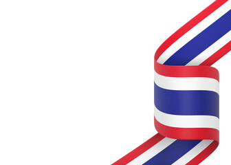 Thailand flag design national independence day banner isolated in white