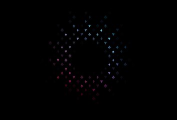 Dark blue, red vector texture with playing cards.