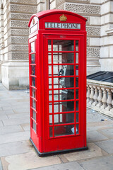 Red telephone box (booths) in London