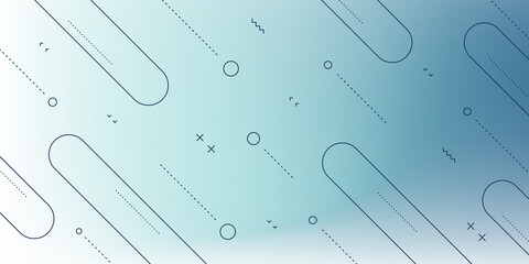 Modern Abstract Background with Retro Memphis Elements and Blue Pastel Gradient Color