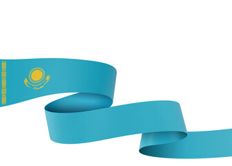 Kazakhstan flag design national independence day banner isolated in white