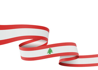 Fototapeta na wymiar Lebanon flag design national independence day banner isolated in white