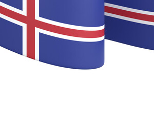 Iceland flag design national independence day banner isolated in white