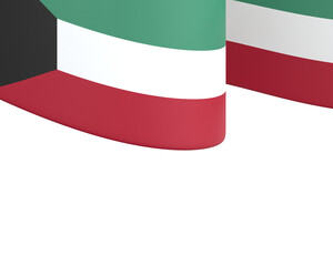 Kuwait flag design national independence day banner isolated in white