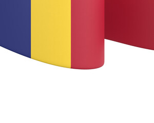 Romania flag design national independence day banner isolated in white