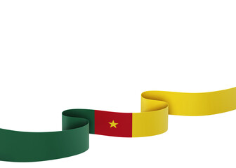 Cameroon flag design national independence day banner isolated in white