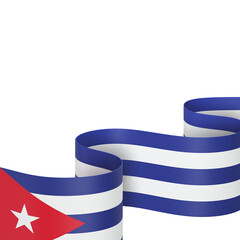 Obraz premium Cuba flag design national independence day banner isolated in white