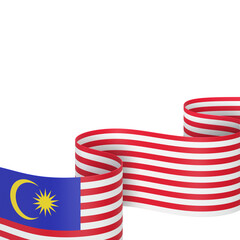 Malaysia flag design national independence day banner isolated in white